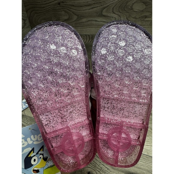 Girls Kids Bluey Purple glitter Gel Ground Up Sandals. Size 8 ~ NWT - Picture 3 of 4